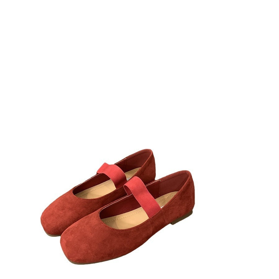 Simple Round Head With Summer French Vintage Soft Bottom Small Single-layer Shoes