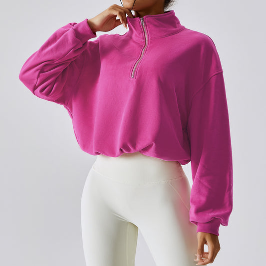 Sudadera deportiva de cuello alto para mujer