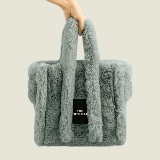 Bolso de mano de peluche para mujer Bolso de peluche sencillo