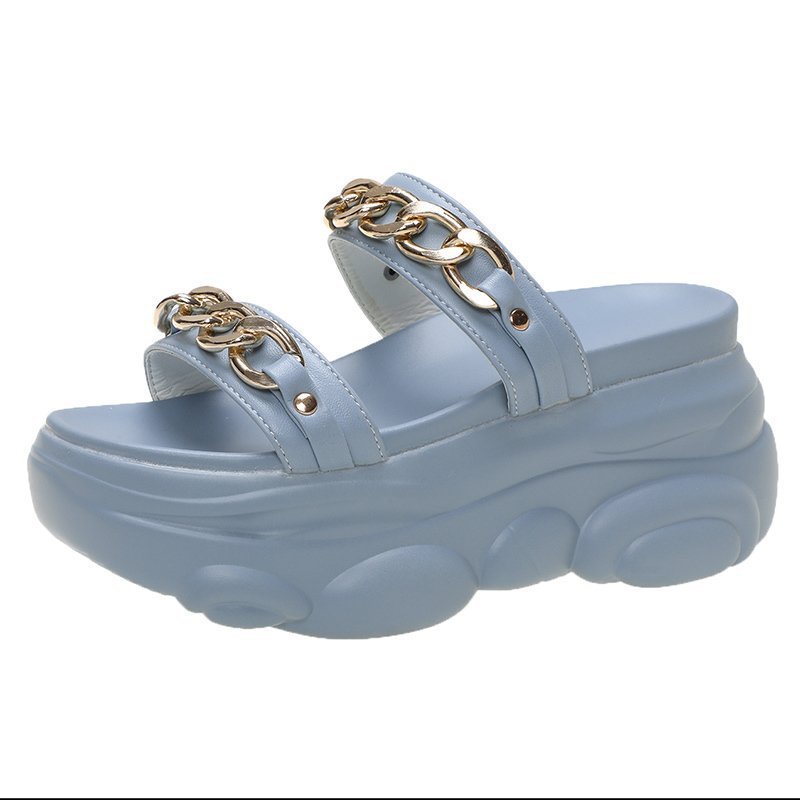 Women's Platform Chain Booster Slip-On Slippers