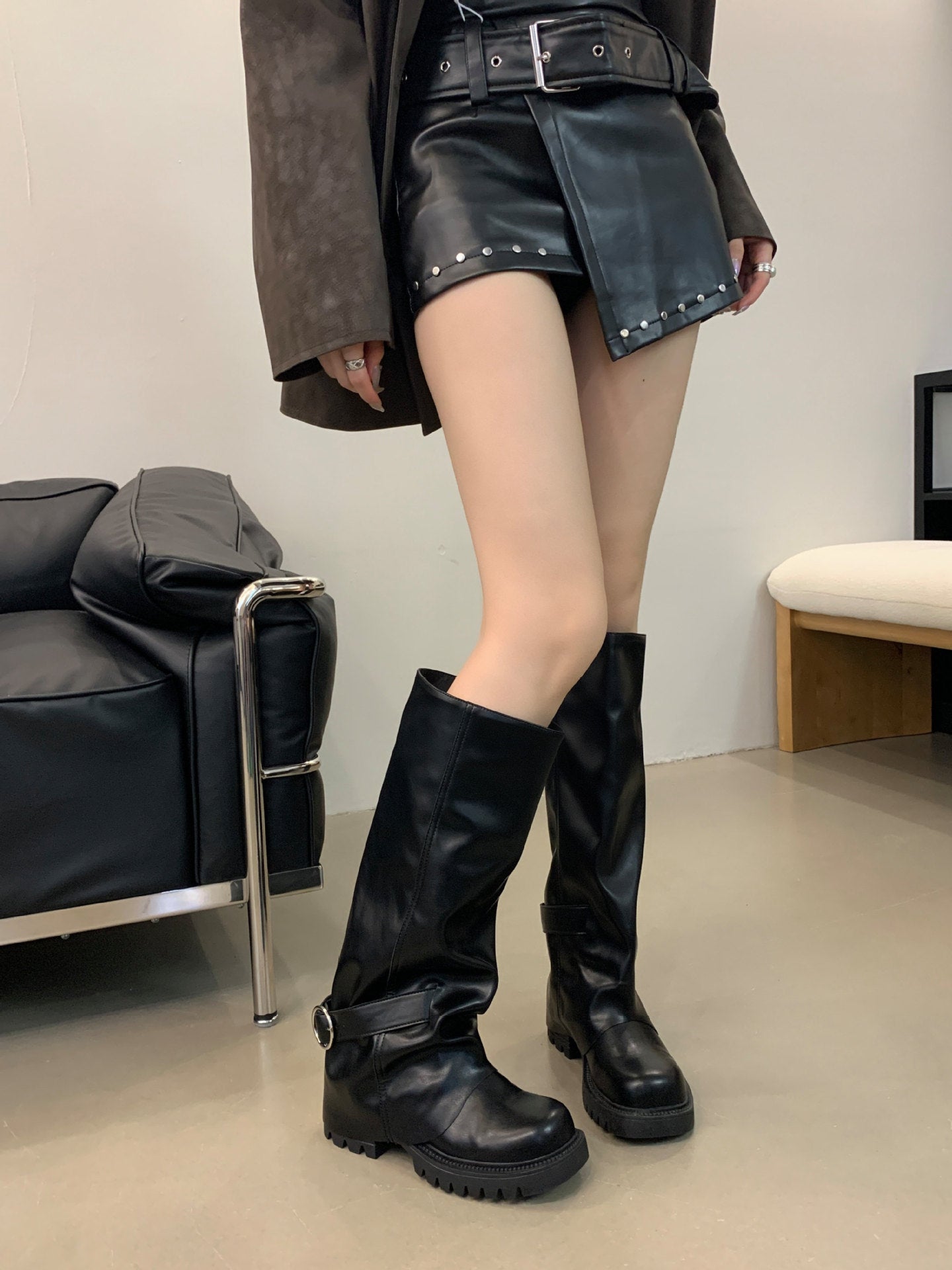 Thick Bottom Small Versatile Long Boots Female