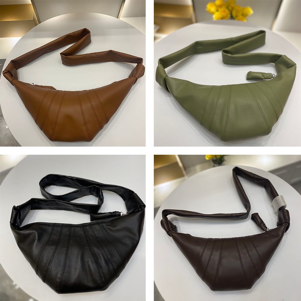 Bolso de mano retro suave de piel para mujer con diseño de axila