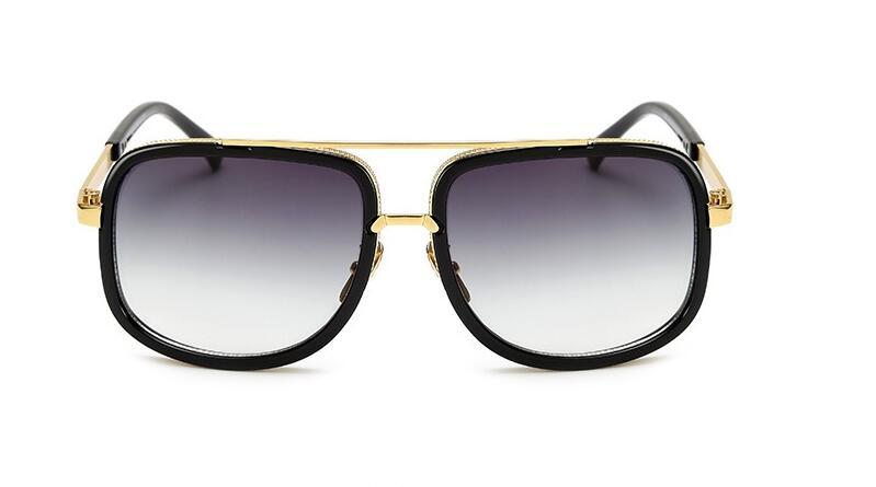 Gafas de sol cuadradas con parte superior plana y diseño de marca de lujo para hombre y mujer, gafas de sol de Brad Pitt para celebridades, gafas de superestrella