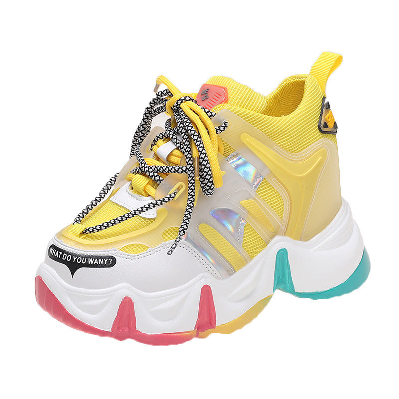 Platform Platform Sports Inner Heightening Rainbow Shoes