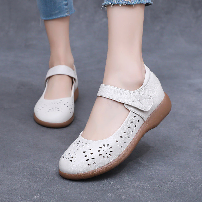 Authentic Leather Hollow Out Cosy Hole Sandals