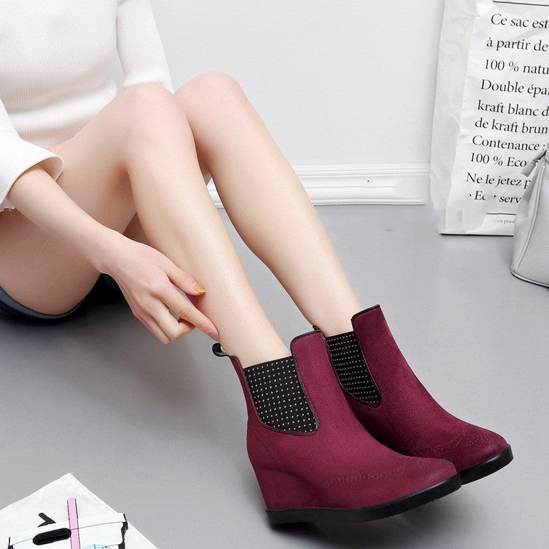 Women's Short Wedges Non-slip Rain Boots