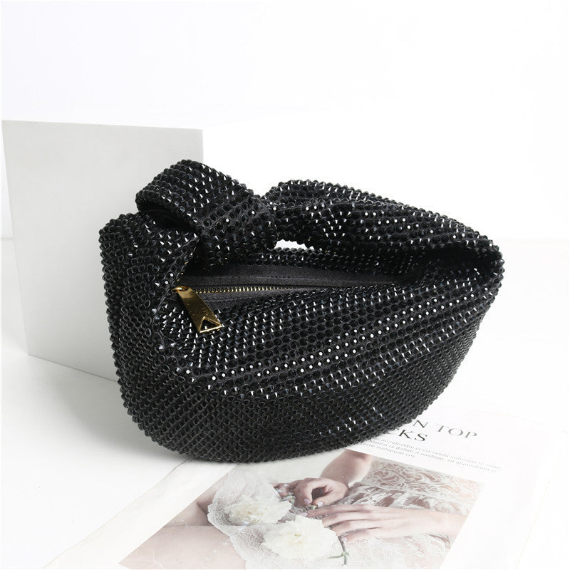 Women's Rhinestone Knotted Underarm Shoulder Bag