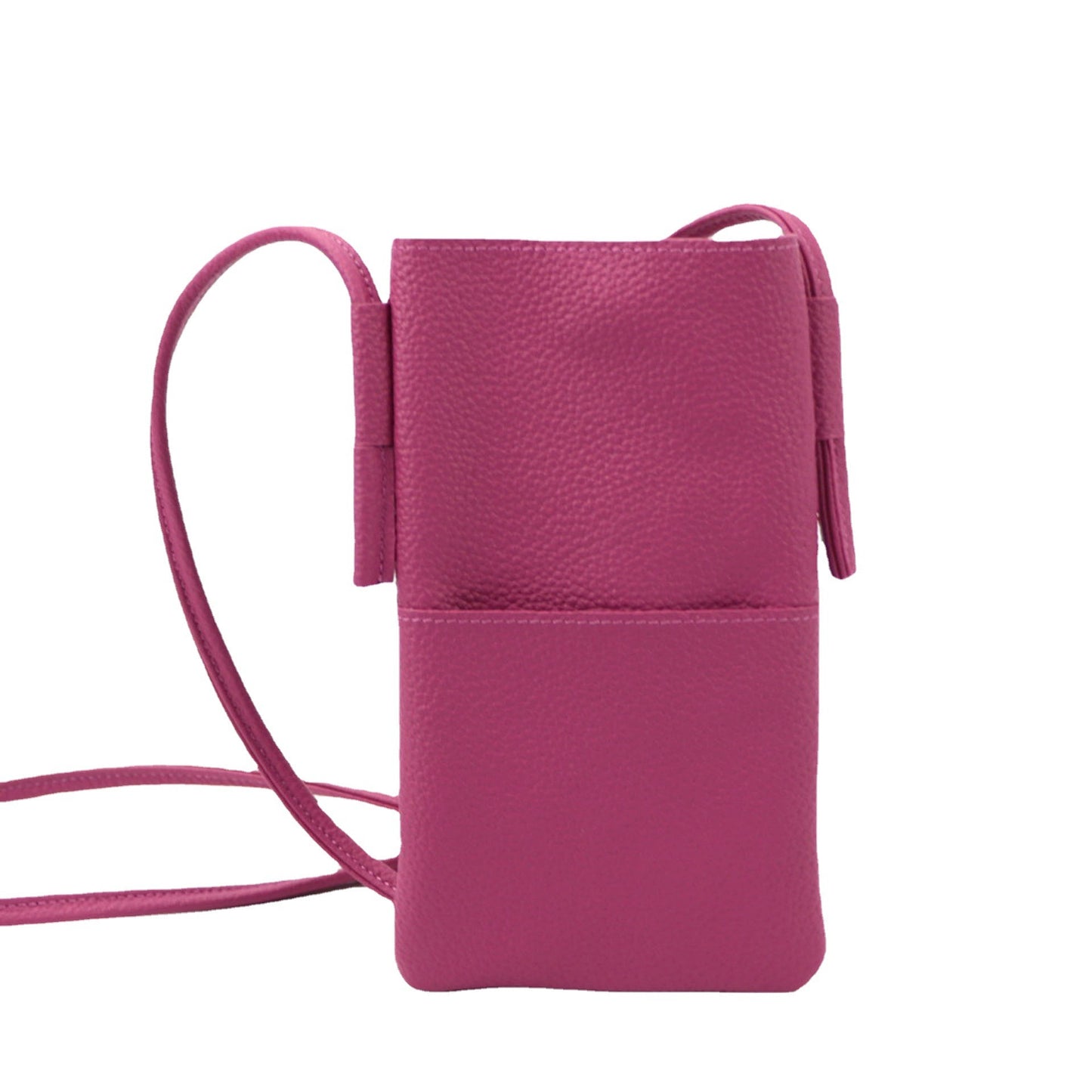 Women's Genuine Leather Lychee Pattern Mini Mobile Phone Bag