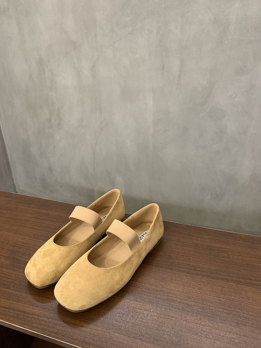 Simple Round Head With Summer French Vintage Soft Bottom Small Single-layer Shoes