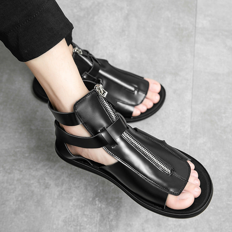 Plus Größe Reißverschluss Römersandalen Casual Hollow Out