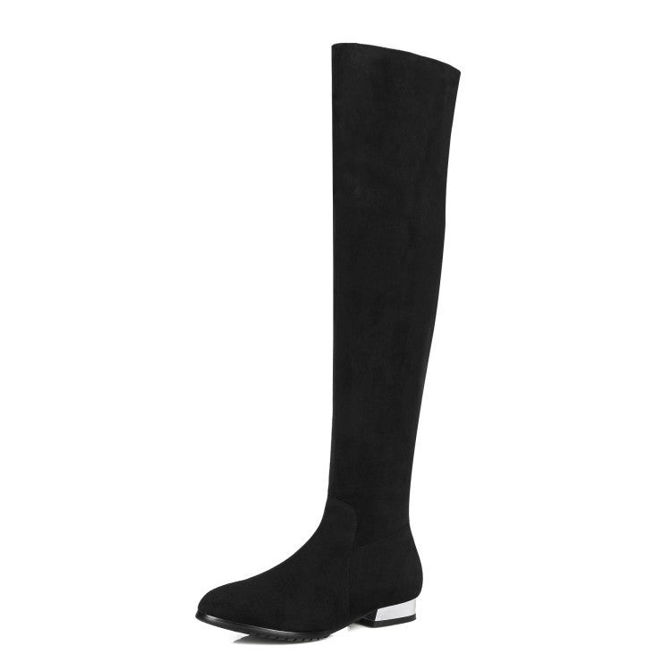 Suede Over The Knee Boots Women's Elastic Boots