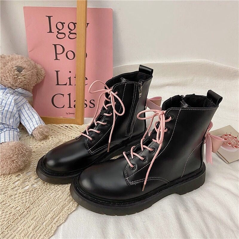 Botas Martin con plataforma y lazo para mujer de moda