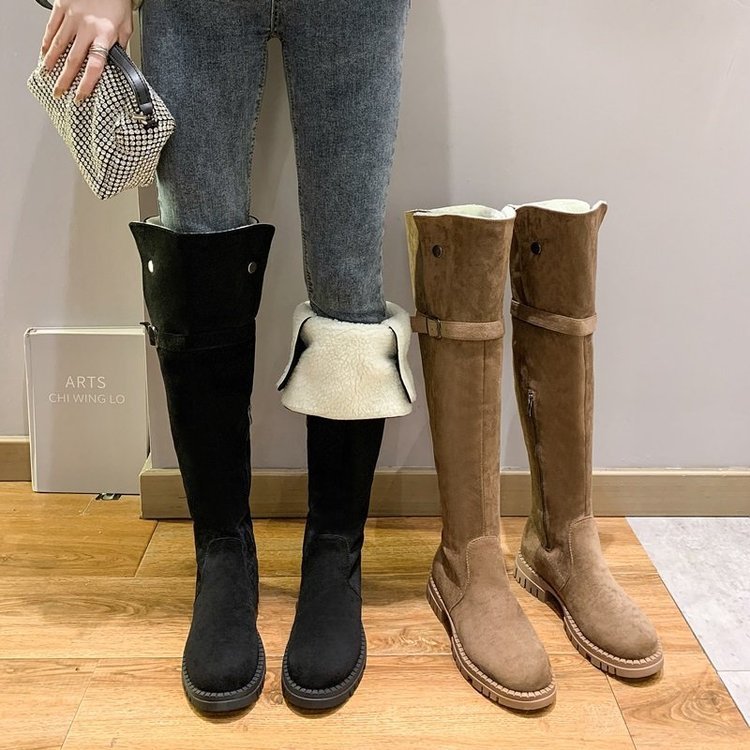 Botas ajustadas de tacón grueso por encima de la rodilla de estilo coreano