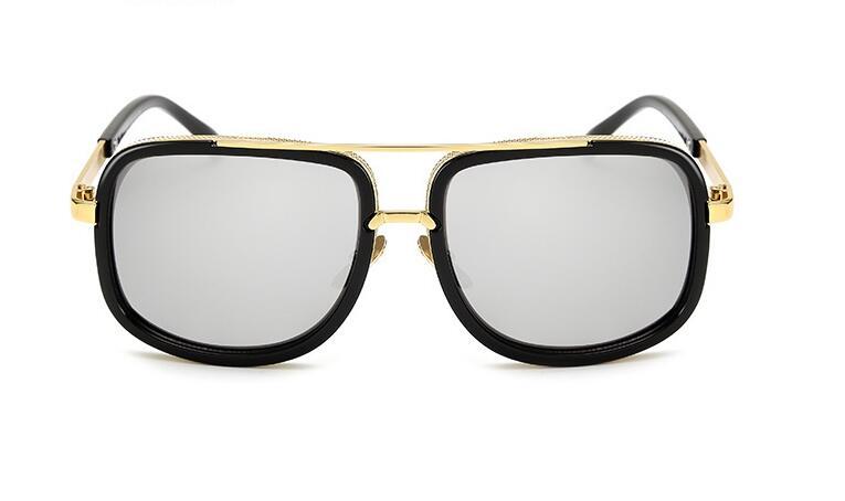 Gafas de sol cuadradas con parte superior plana y diseño de marca de lujo para hombre y mujer, gafas de sol de Brad Pitt para celebridades, gafas de superestrella