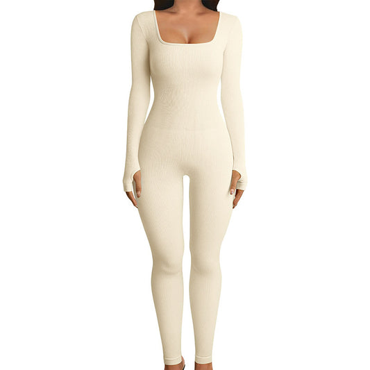 Nahtloser Jumpsuit, langärmelig, Shapewear, Hip Lift, Yoga-Jumpsuit, Sport-Jumpsuit, Bodysuits 