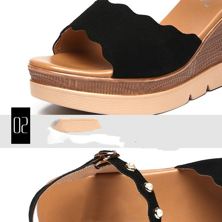 Summer New Fashion High Heel Wedge Platform Large Size Sandals