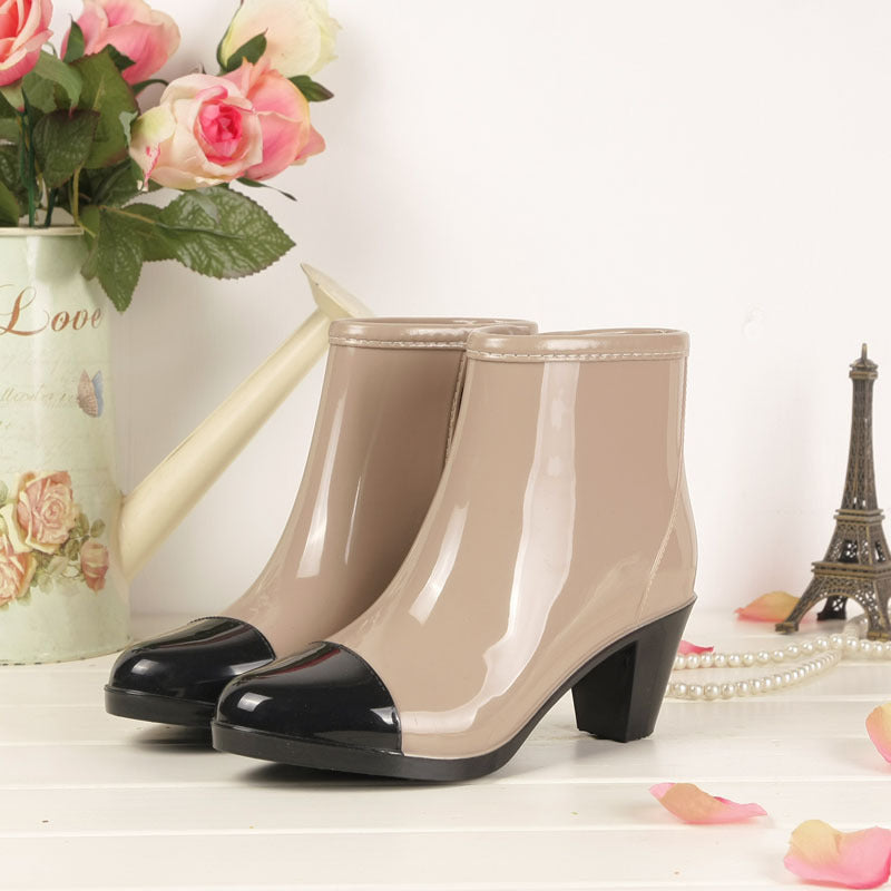 Women's Non-slip Mid-to-low Tube High-heeled Rain Boots