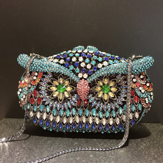 Bolso joya hueco para banquete, moda con diamantes