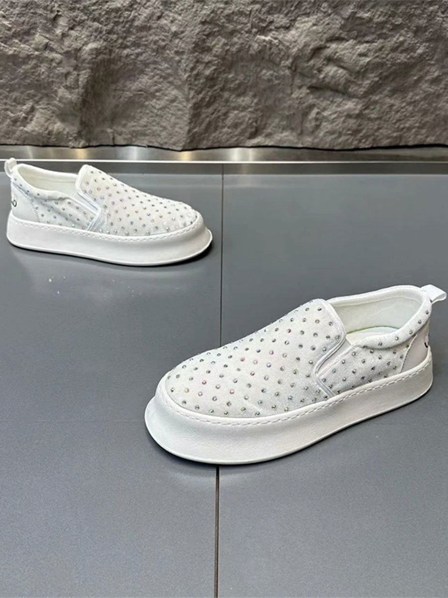 Rhinestone Men's Shoes Handsome Fried Street Slip-on