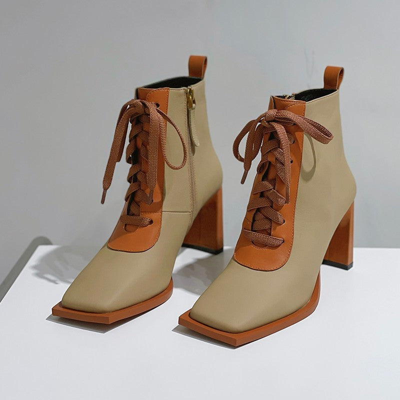 New Autumn And Winter Korean Style Retro Chunky Heel Ankle Boots