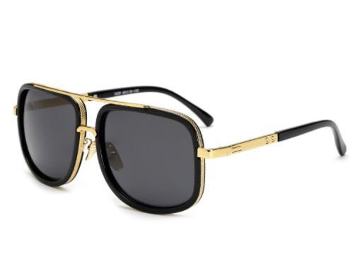 Gafas de sol cuadradas con parte superior plana y diseño de marca de lujo para hombre y mujer, gafas de sol de Brad Pitt para celebridades, gafas de superestrella