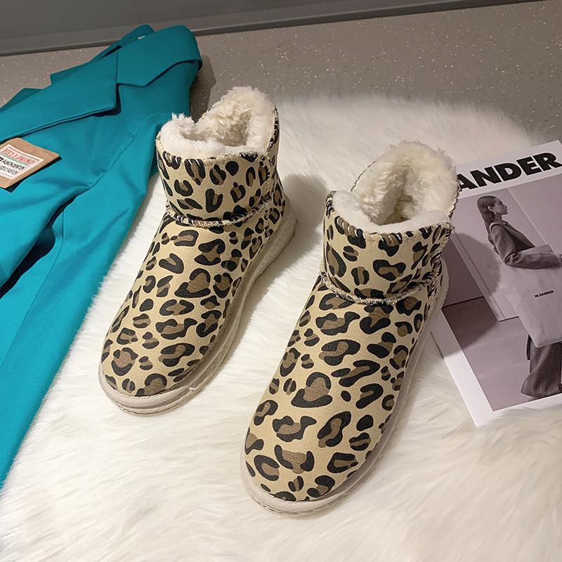 Botas de nieve con estampado de leopardo y aislamiento