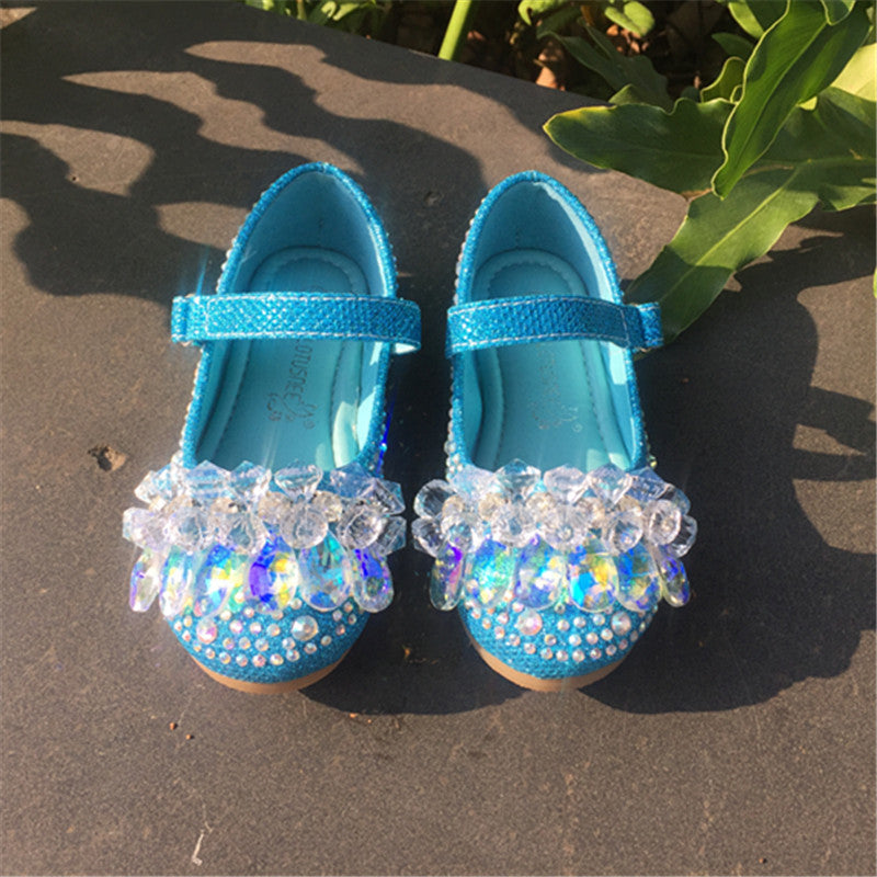 Nuevos zapatos de princesa con diamantes de imitación para niñas