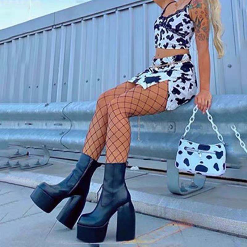 Women's Thick Heel Thick Sole European And American But Knee Skinny Boots