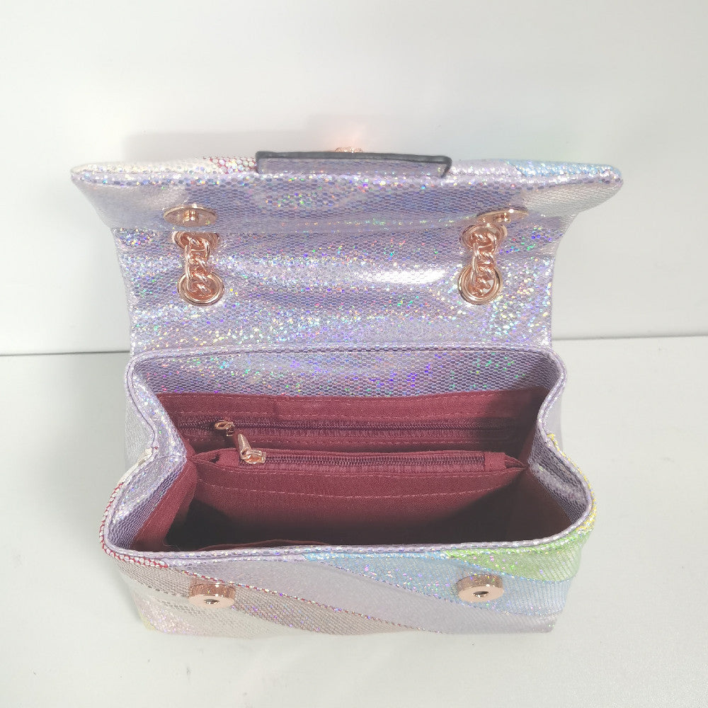 Women's Multi-color Patchwork Shiny Handbag