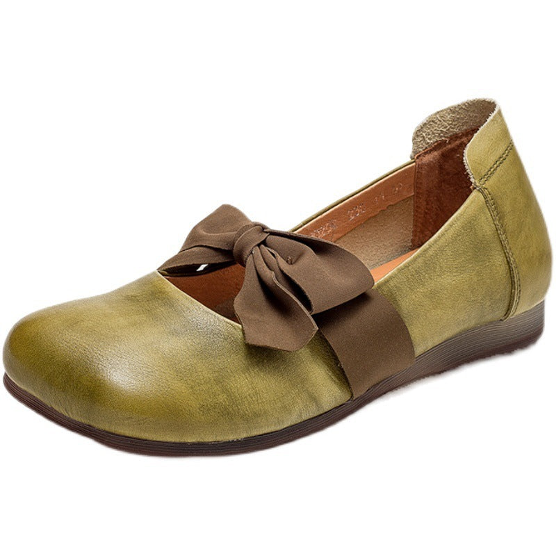 Vintage Ethnische Erste Schicht Leder Flats Casual