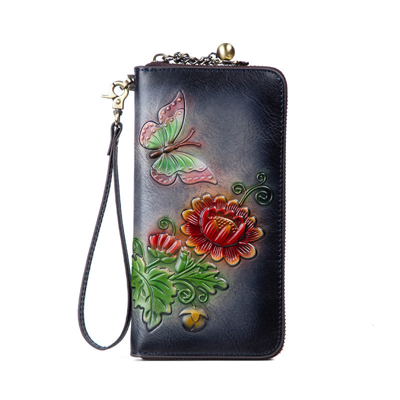 Ladies Wallet Long Leather Anti-theft Brush