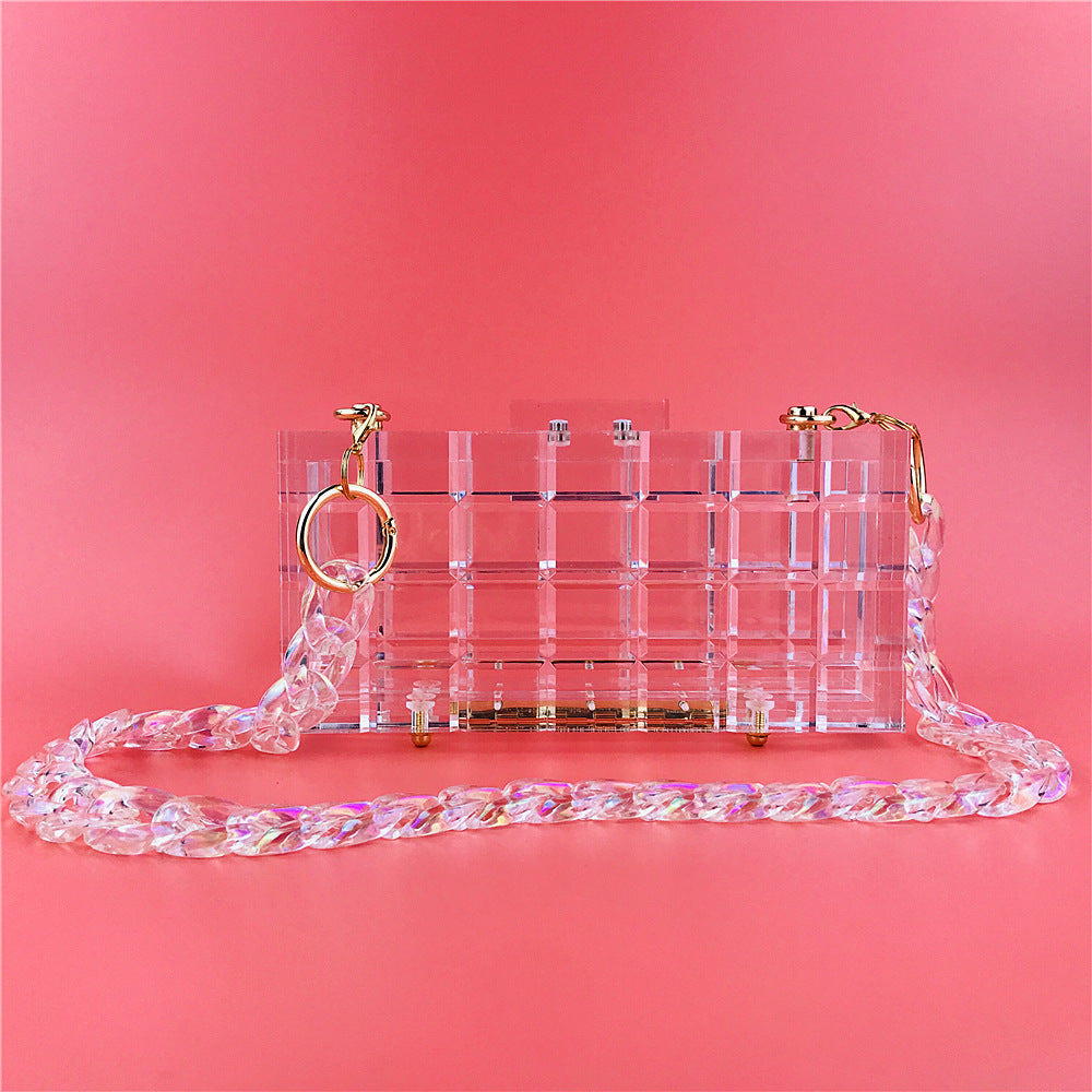 Evening Bag Transparent Acrylic Extra Thick Crystal Hand Holding Box