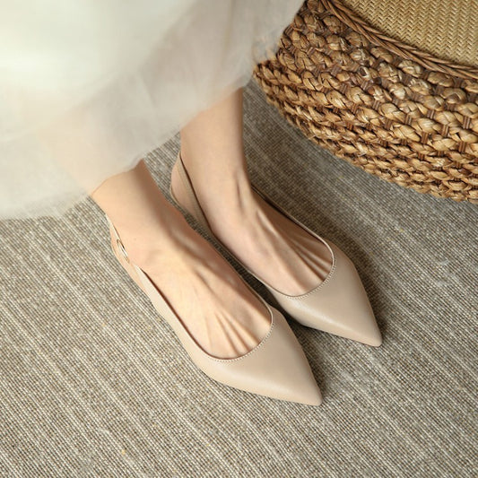 Sandalias Baotou de estilo retro francés con la espalda vacía