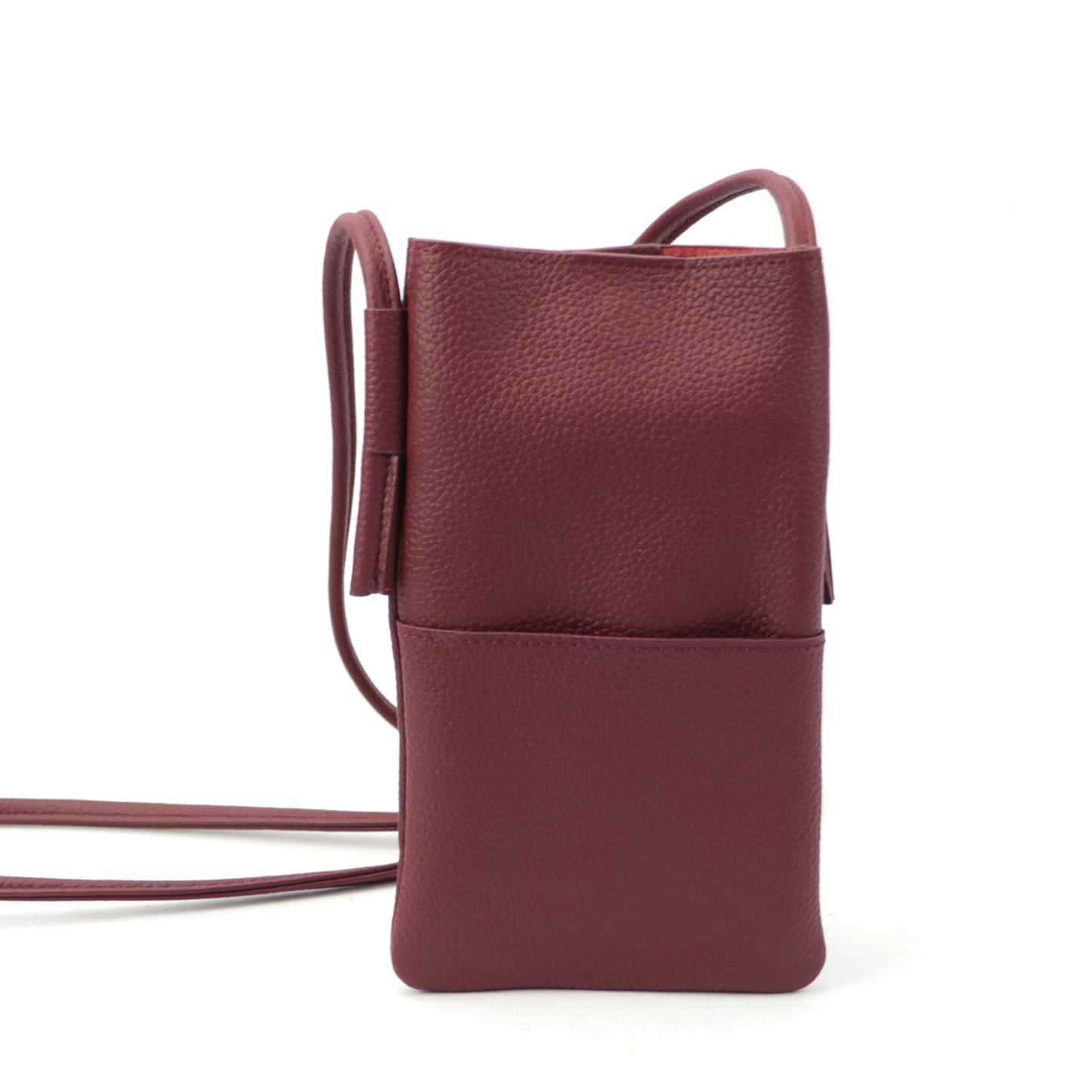 Women's Genuine Leather Lychee Pattern Mini Mobile Phone Bag