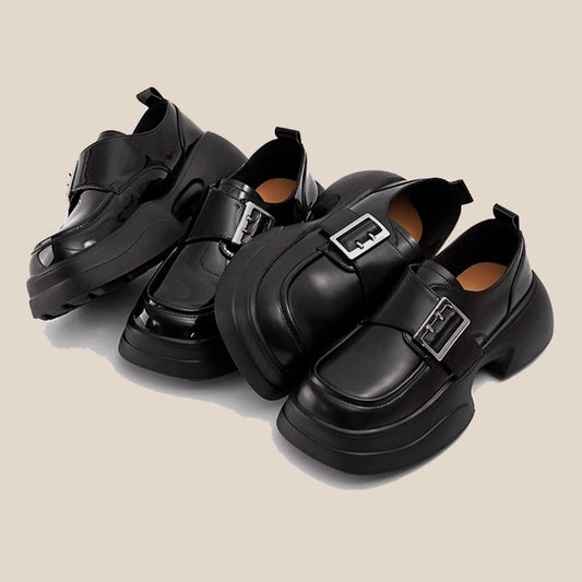 Damen Loafer aus weichem Leder im britischen Stil, Pumps im College-Stil