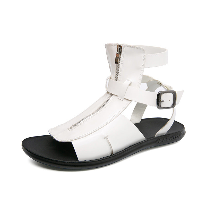 Plus Größe Reißverschluss Römersandalen Casual Hollow Out