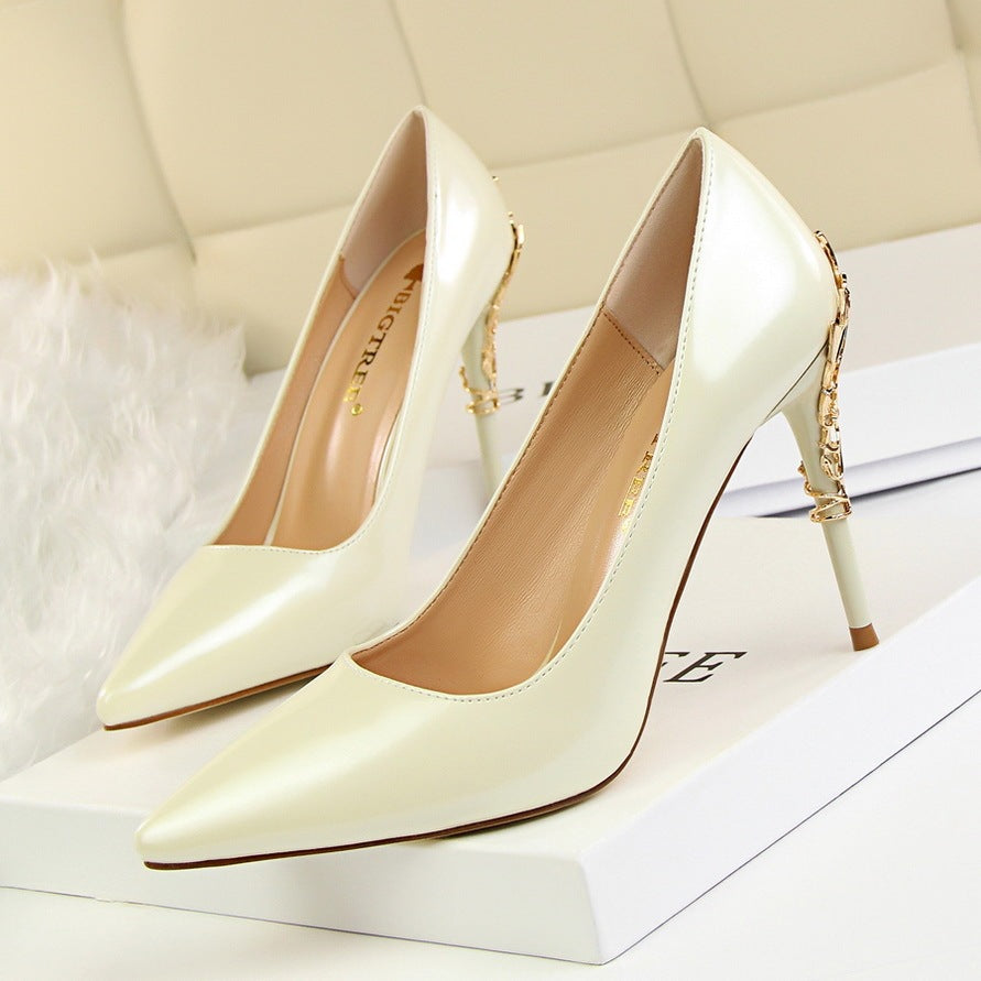 Fashion Metal Heel Women's Shoes Stiletto High Heel