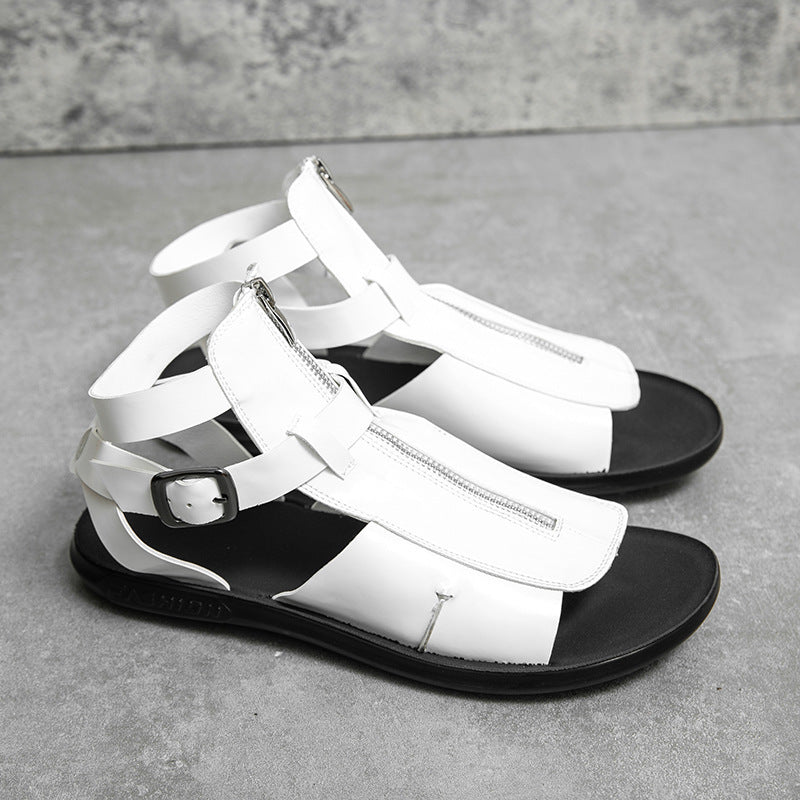 Plus Größe Reißverschluss Römersandalen Casual Hollow Out