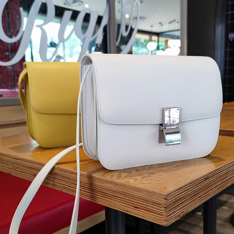 Tofu Tasche aus Leder, One-Shoulder-Messenger