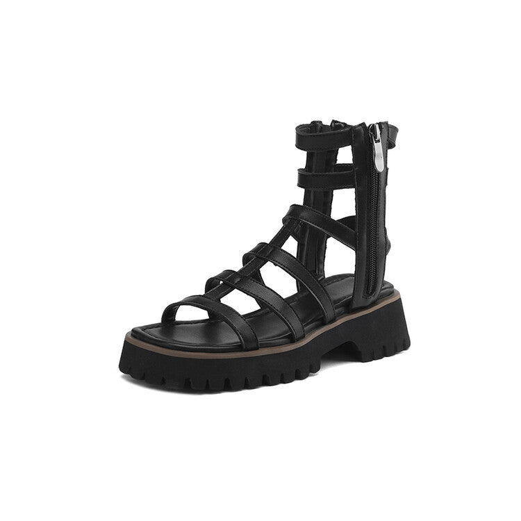 Lässige Retro-Plateau-Sandalen für Damen