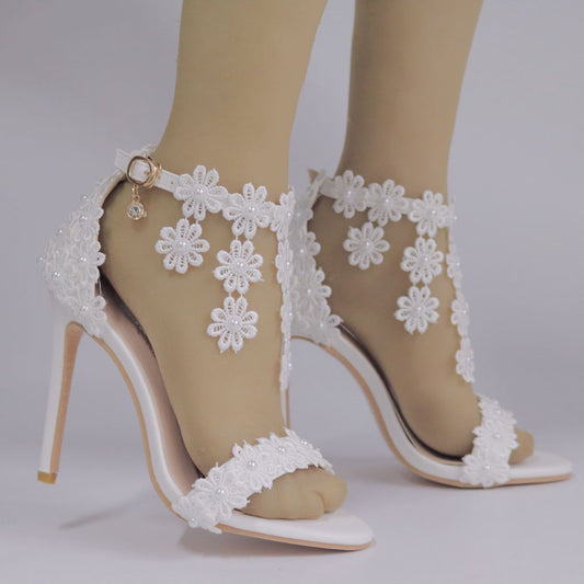 Tassel Sandals White Word Buckle Shoes Fashion