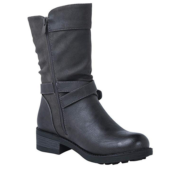 Kurze Martin Stiefel Gürtel Niedrigen Absatz Casual