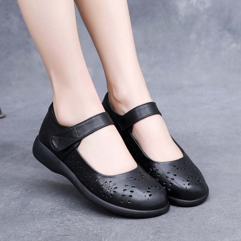 Authentic Leather Hollow Out Cosy Hole Sandals