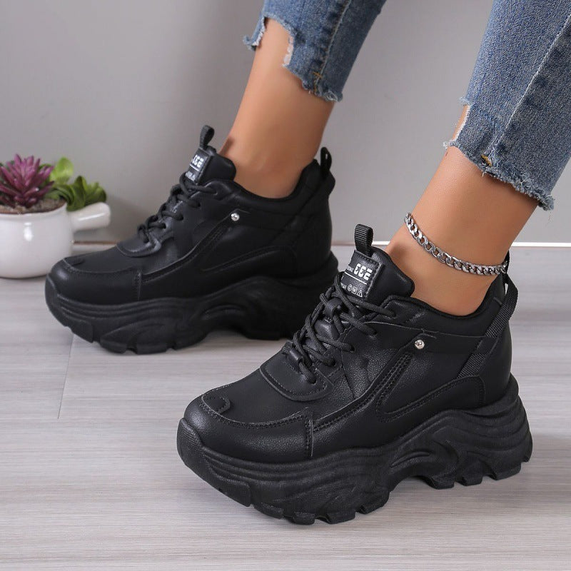 Zapatos de plataforma casuales para mujer de estilo coreano que combinan con todo