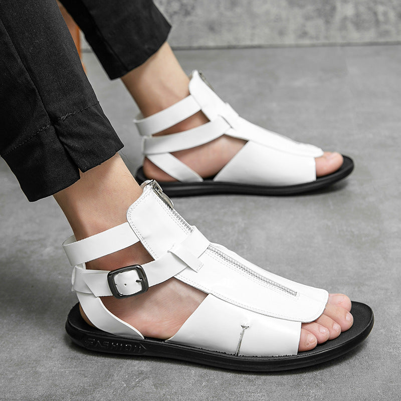 Plus Größe Reißverschluss Römersandalen Casual Hollow Out