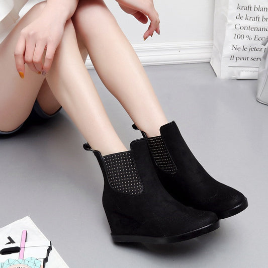 Women's Short Wedges Non-slip Rain Boots