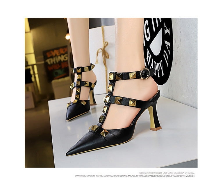 Women's Vintage Summer Stud Roman Style High Heels