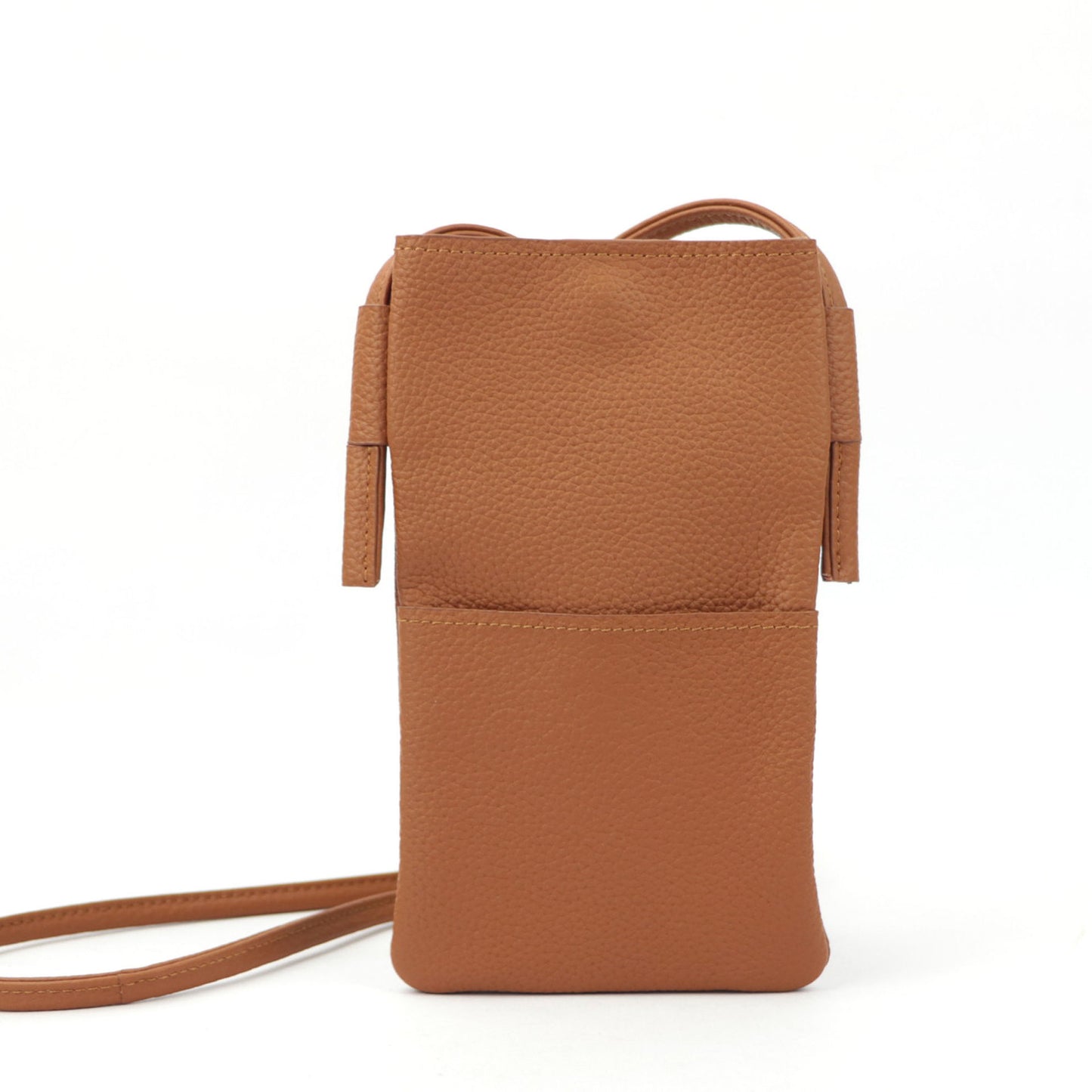 Women's Genuine Leather Lychee Pattern Mini Mobile Phone Bag