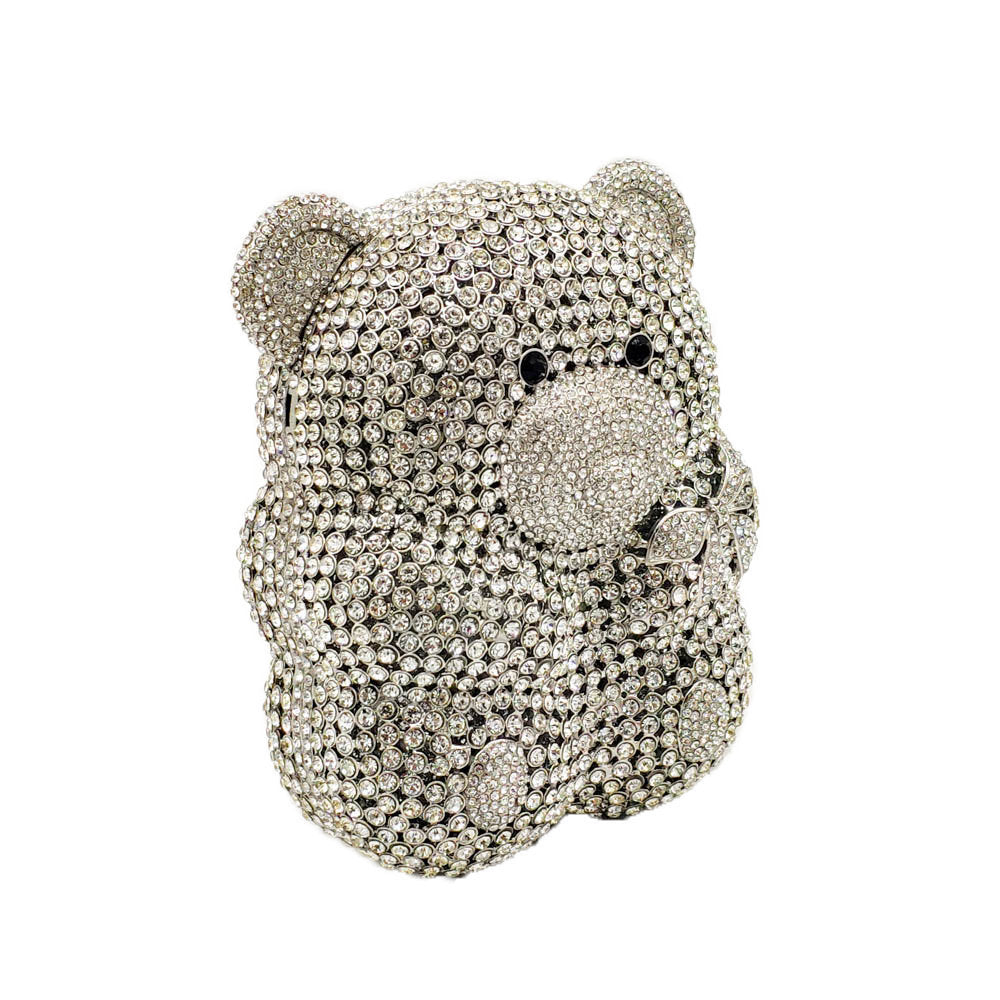 Bear Diamond Party Clutch Damen Abendtasche