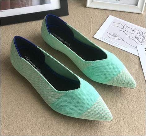 Women's Pointed Toe Casual Woven Flat Shoes